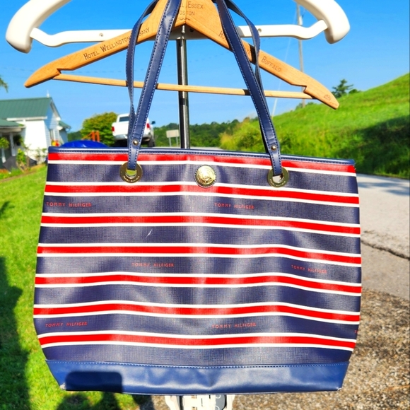 Tommy Hilfiger Blue and Red Nautical Tote - Picture 1 of 8